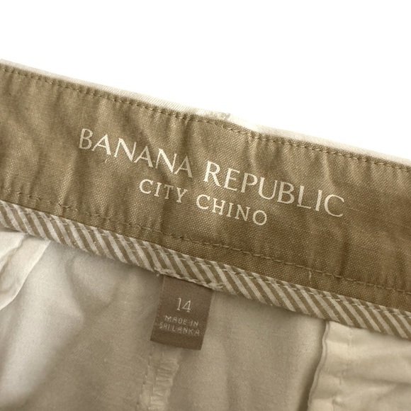 Banana Republic City Chino Palm tree shorts novelty women’s 14 white navy - Picture 3 of 10